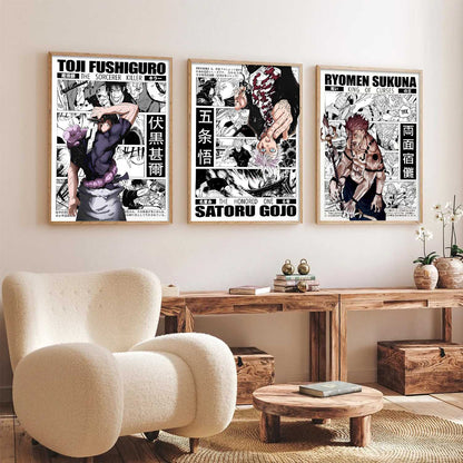 Japanese Aesthetic Anime Wall Art Paintings for Living Room Bedroom