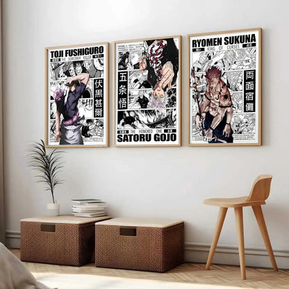Japanese Aesthetic Anime Wall Art Paintings for Living Room Bedroom