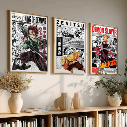Japanese Anime Wall Art Paintings for Living Room Bedroom