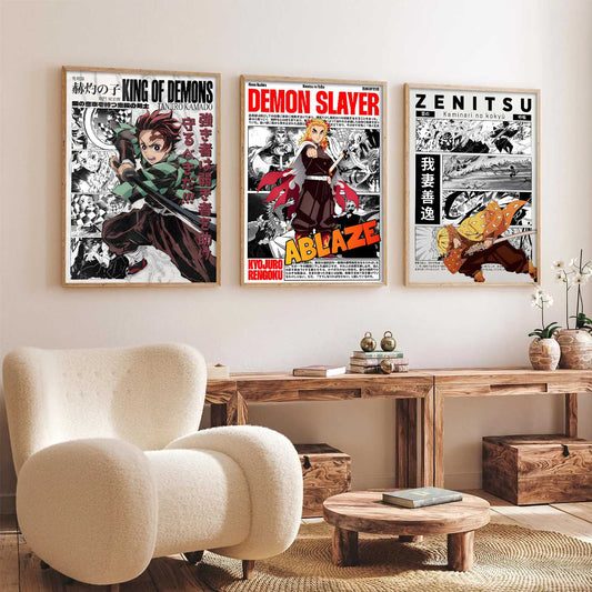 Japanese Anime Wall Art Paintings for Living Room Bedroom