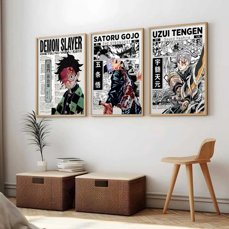 Japanese Anime Wall Art Paintings for Living Room Bedroom