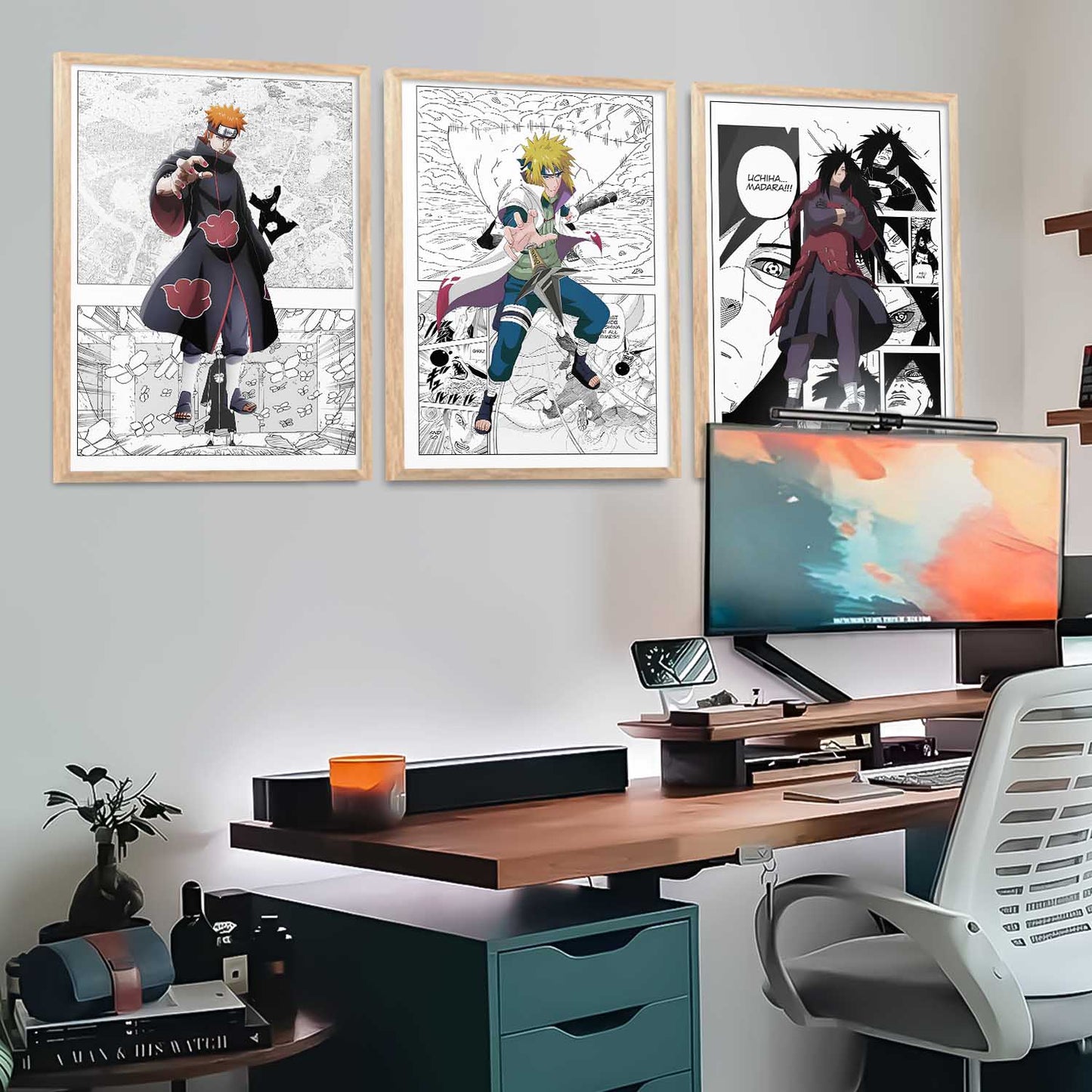 Aesthetic  Japanese Anime Wall Art Paintings for Living Room Bedroom