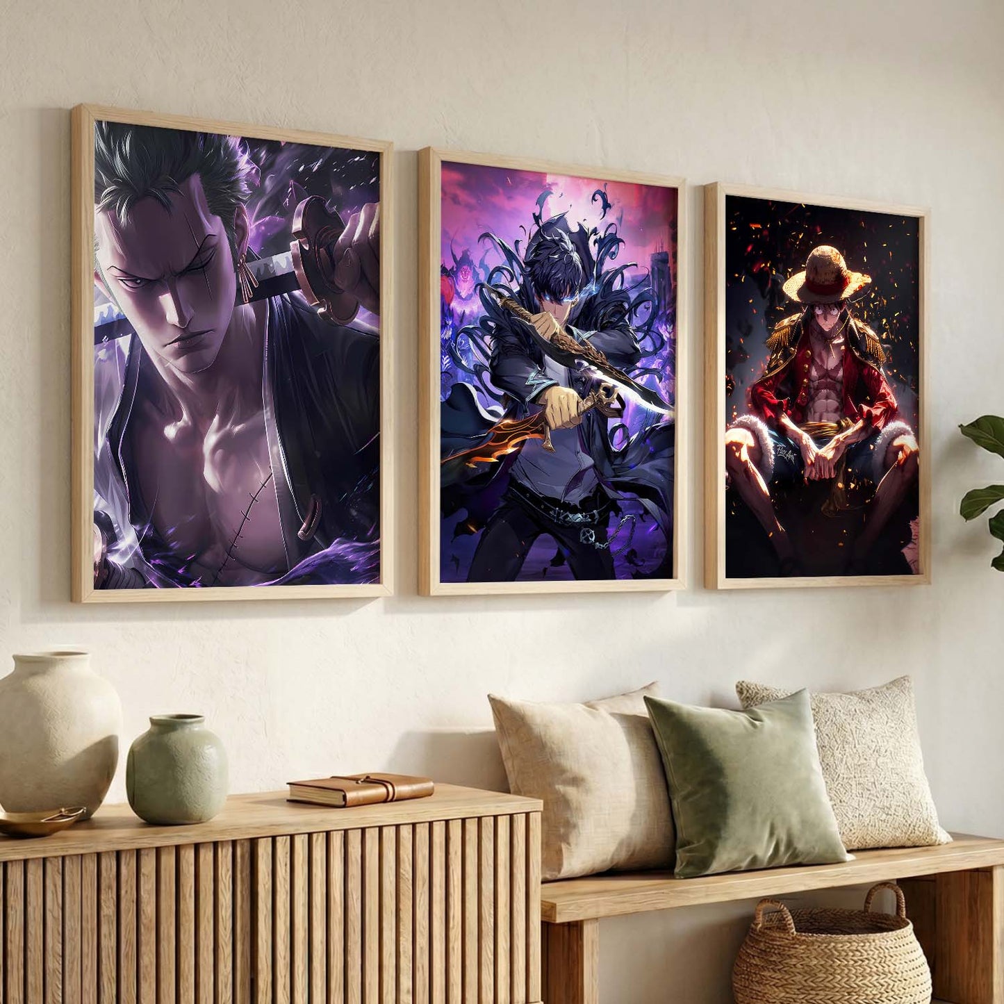 Japanese Anime Characters Wall Art Paintings for Living Room Bedroom