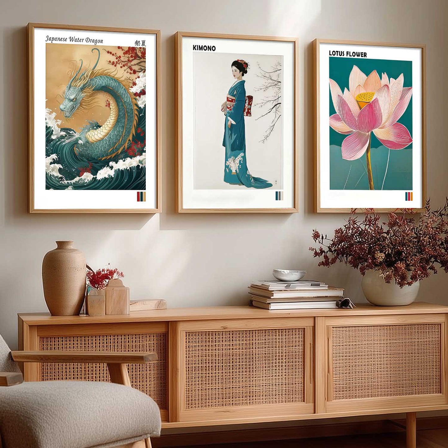 Aesthetic Japan Nature Wall Art Paintings for Living Room Bedroom