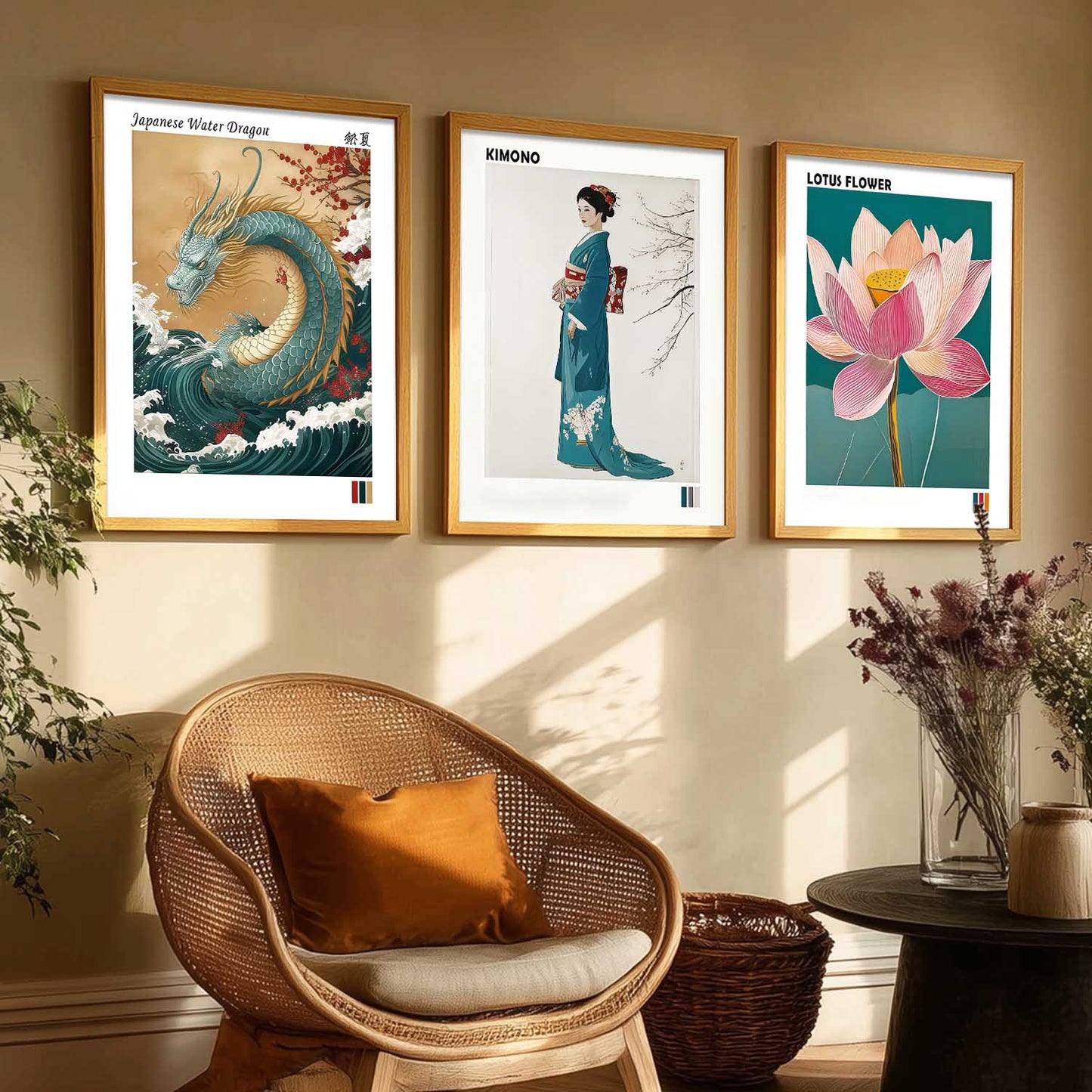 Aesthetic Japan Nature Wall Art Paintings for Living Room Bedroom
