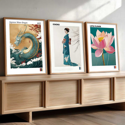 Aesthetic Japan Nature Wall Art Paintings for Living Room Bedroom