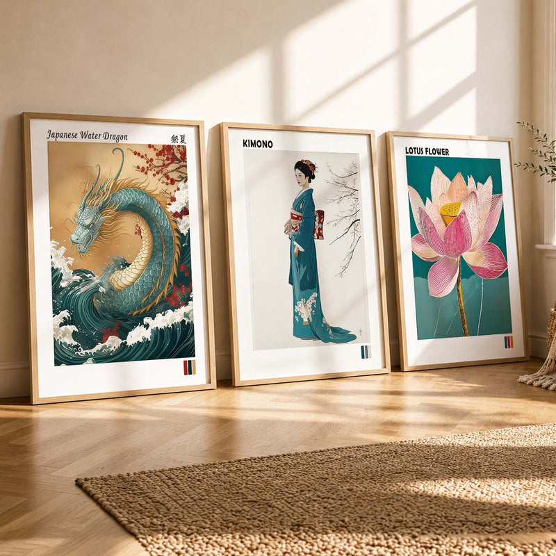 Aesthetic Japan Nature Wall Art Paintings for Living Room Bedroom