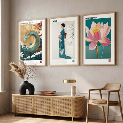 Aesthetic Japan Nature Wall Art Paintings for Living Room Bedroom