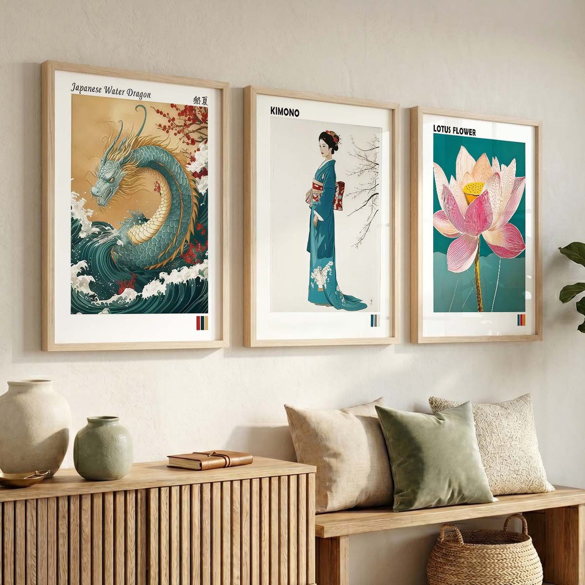 Aesthetic Japan Nature Wall Art Paintings for Living Room Bedroom