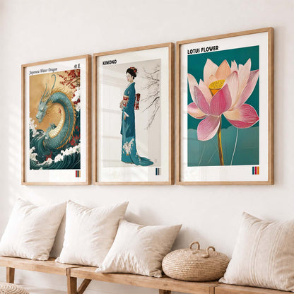 Aesthetic Japan Nature Wall Art Paintings for Living Room Bedroom