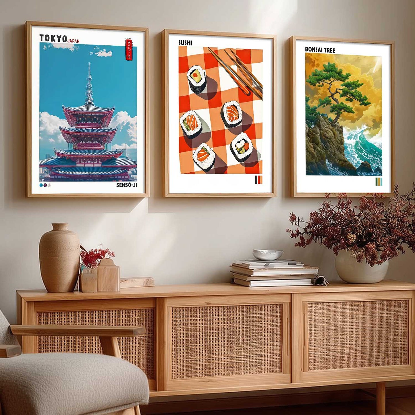 Aesthetic Japan Wall Art Paintings for Living Room Bedroom