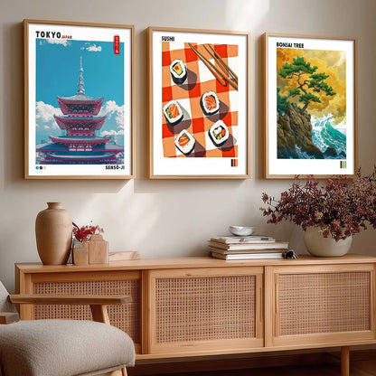 Aesthetic Japan Wall Art Paintings for Living Room Bedroom