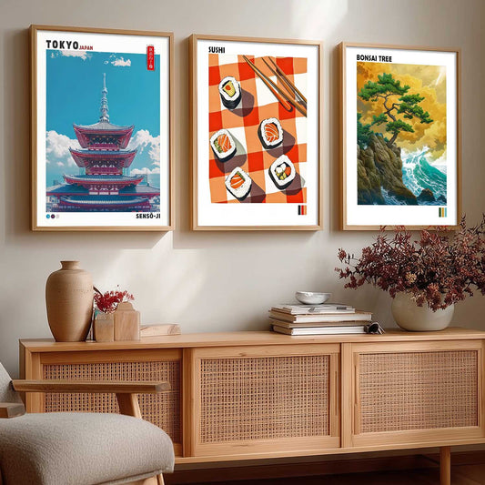 Aesthetic Japan Wall Art Paintings for Living Room Bedroom