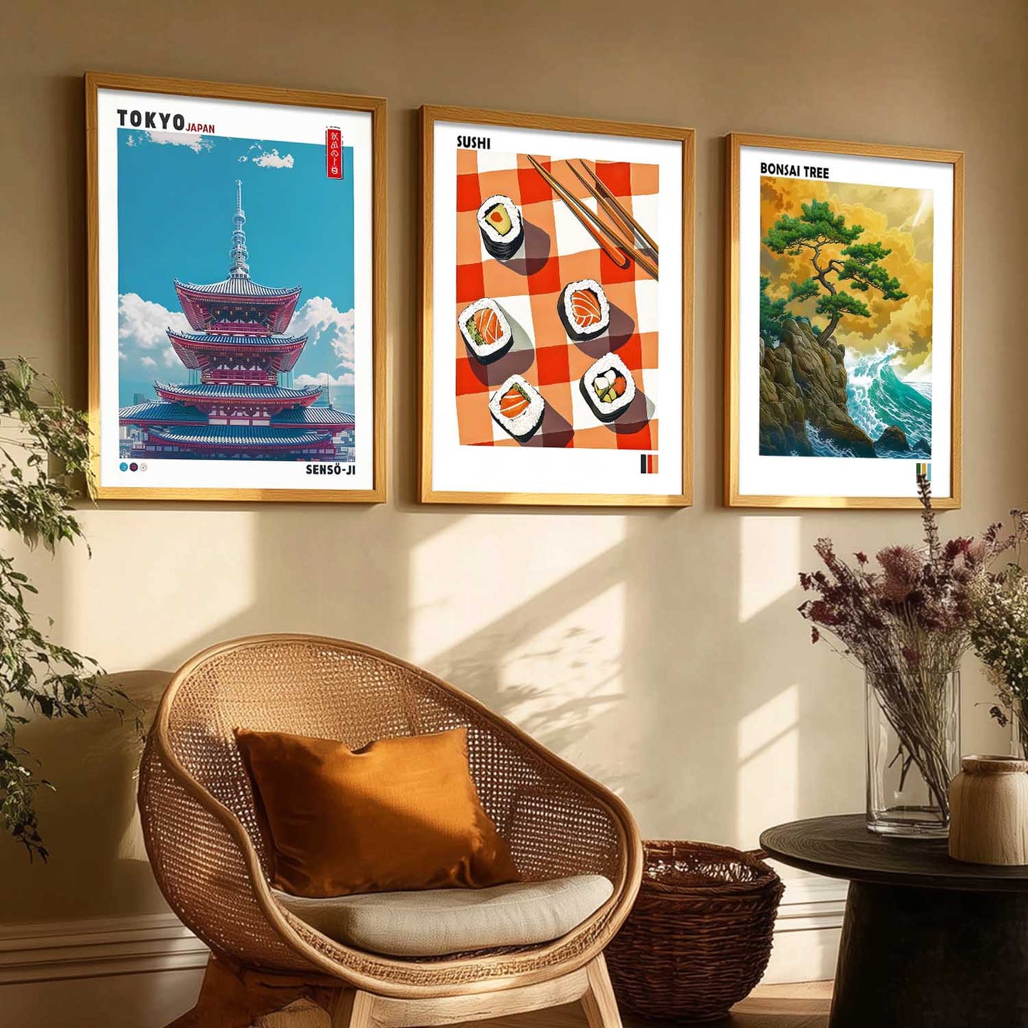 Aesthetic Japan Wall Art Paintings for Living Room Bedroom