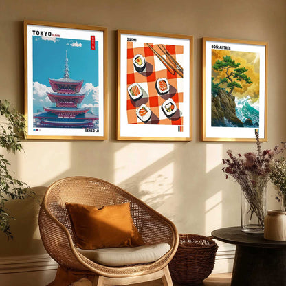 Aesthetic Japan Wall Art Paintings for Living Room Bedroom