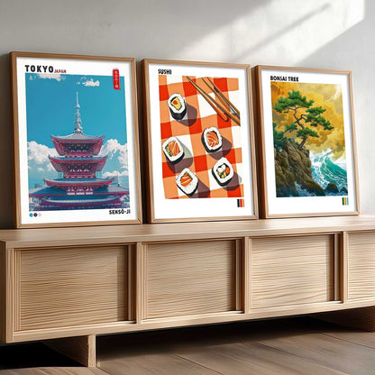 Aesthetic Japan Wall Art Paintings for Living Room Bedroom