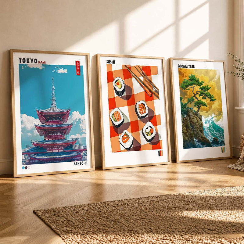Aesthetic Japan Wall Art Paintings for Living Room Bedroom