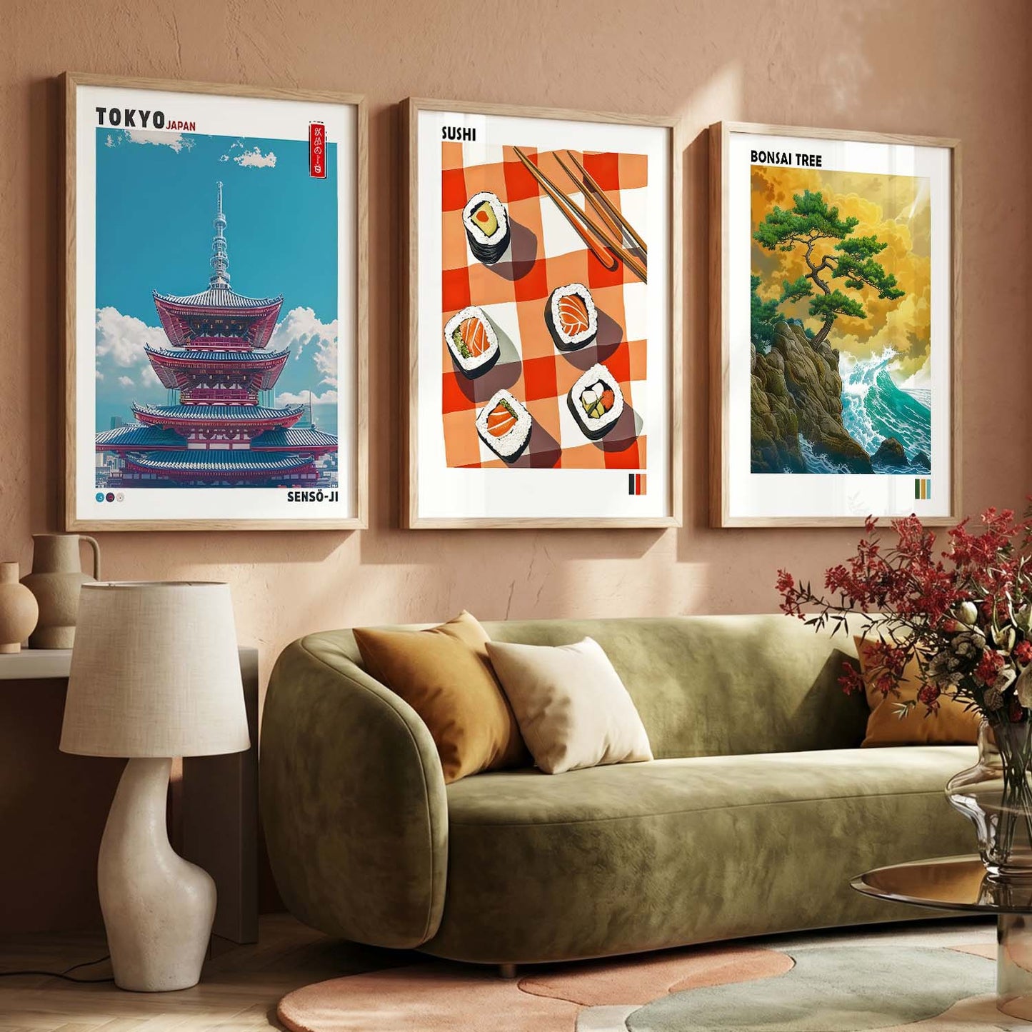 Aesthetic Japan Wall Art Paintings for Living Room Bedroom