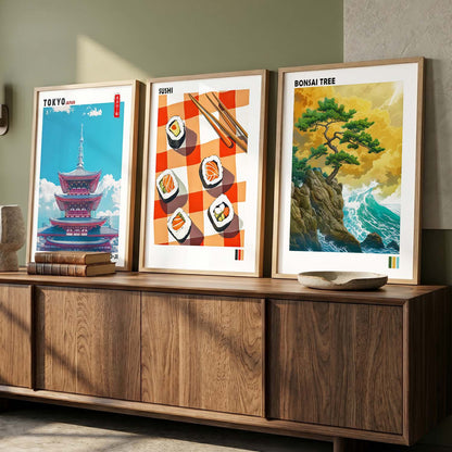 Aesthetic Japan Wall Art Paintings for Living Room Bedroom