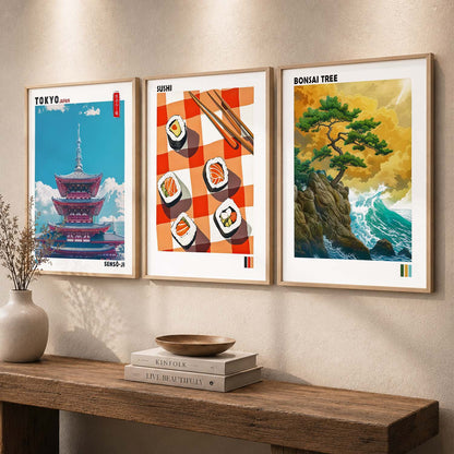 Aesthetic Japan Wall Art Paintings for Living Room Bedroom