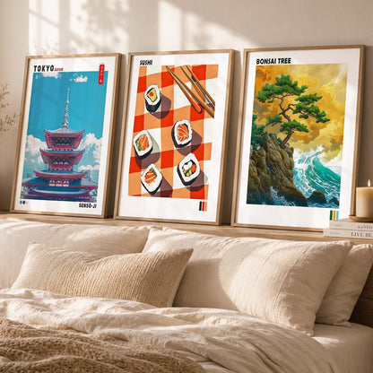 Aesthetic Japan Wall Art Paintings for Living Room Bedroom