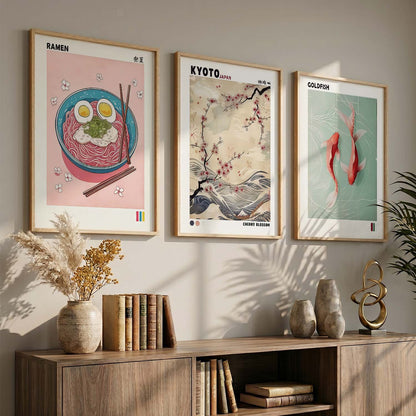Japanese Nature Wall Art Paintings for Living Room Bedroom