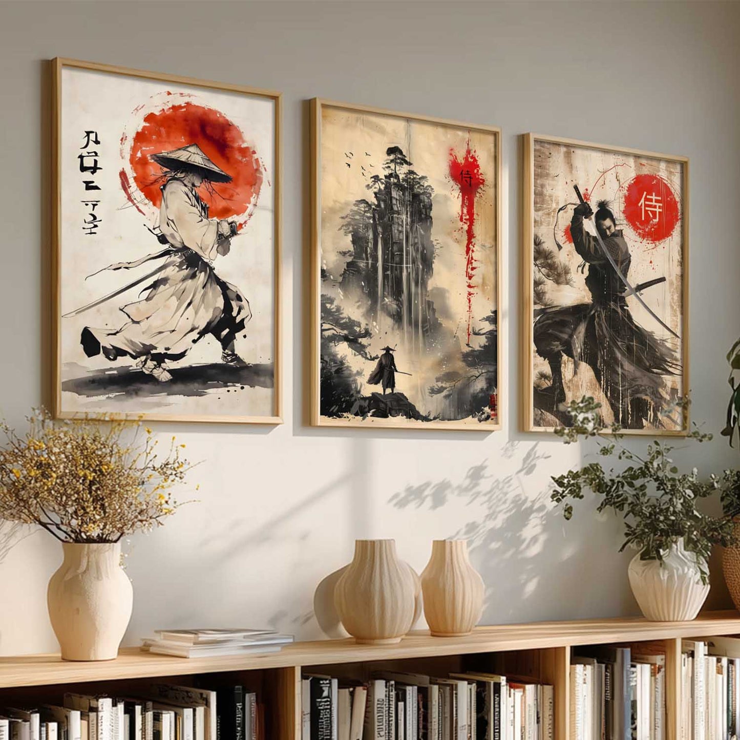 Japanese Samurai Wall Art Paintings for Living Room Bedroom