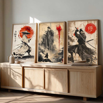 Japanese Samurai Wall Art Paintings for Living Room Bedroom
