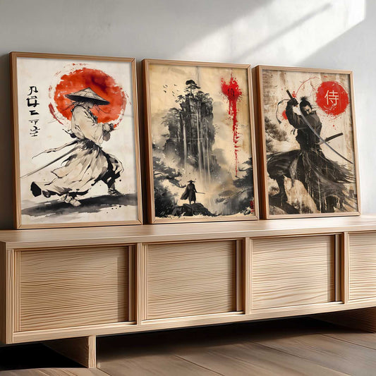 Japanese Samurai Wall Art Paintings for Living Room Bedroom