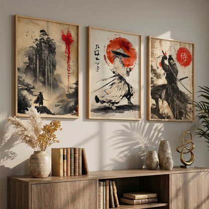 Japanese Samurai Wall Art Paintings for Living Room Bedroom