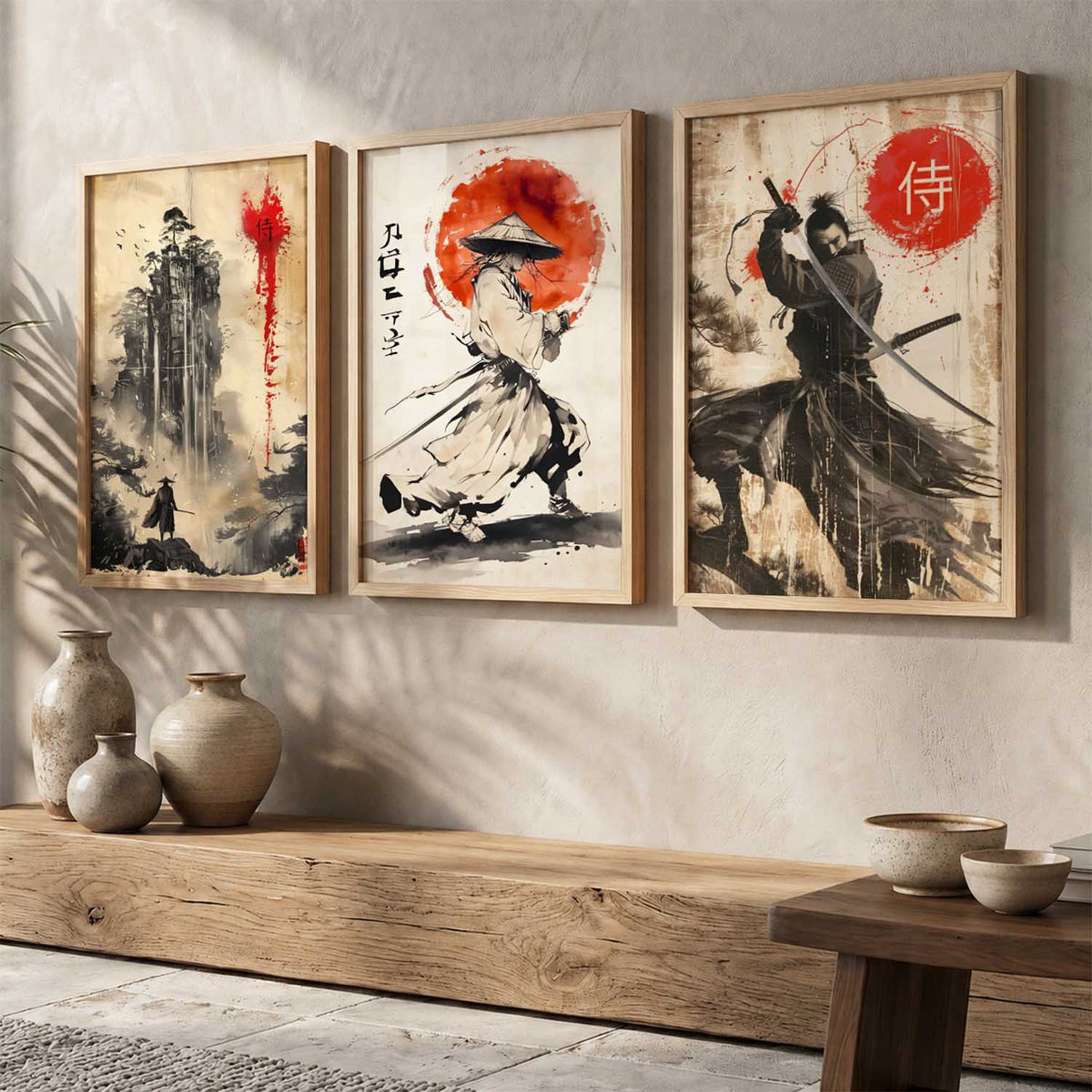 Japanese Samurai Wall Art Paintings for Living Room Bedroom