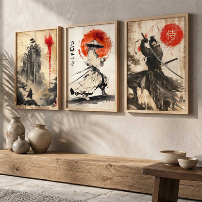 Japanese Samurai Wall Art Paintings for Living Room Bedroom