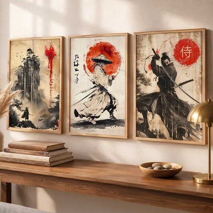 Japanese Samurai Wall Art Paintings for Living Room Bedroom