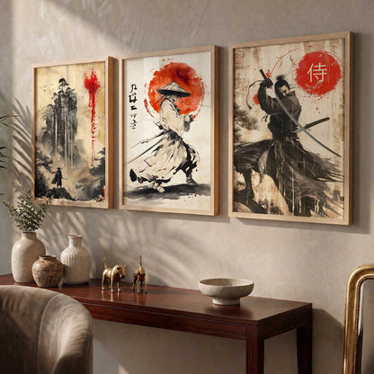 Japanese Samurai Wall Art Paintings for Living Room Bedroom