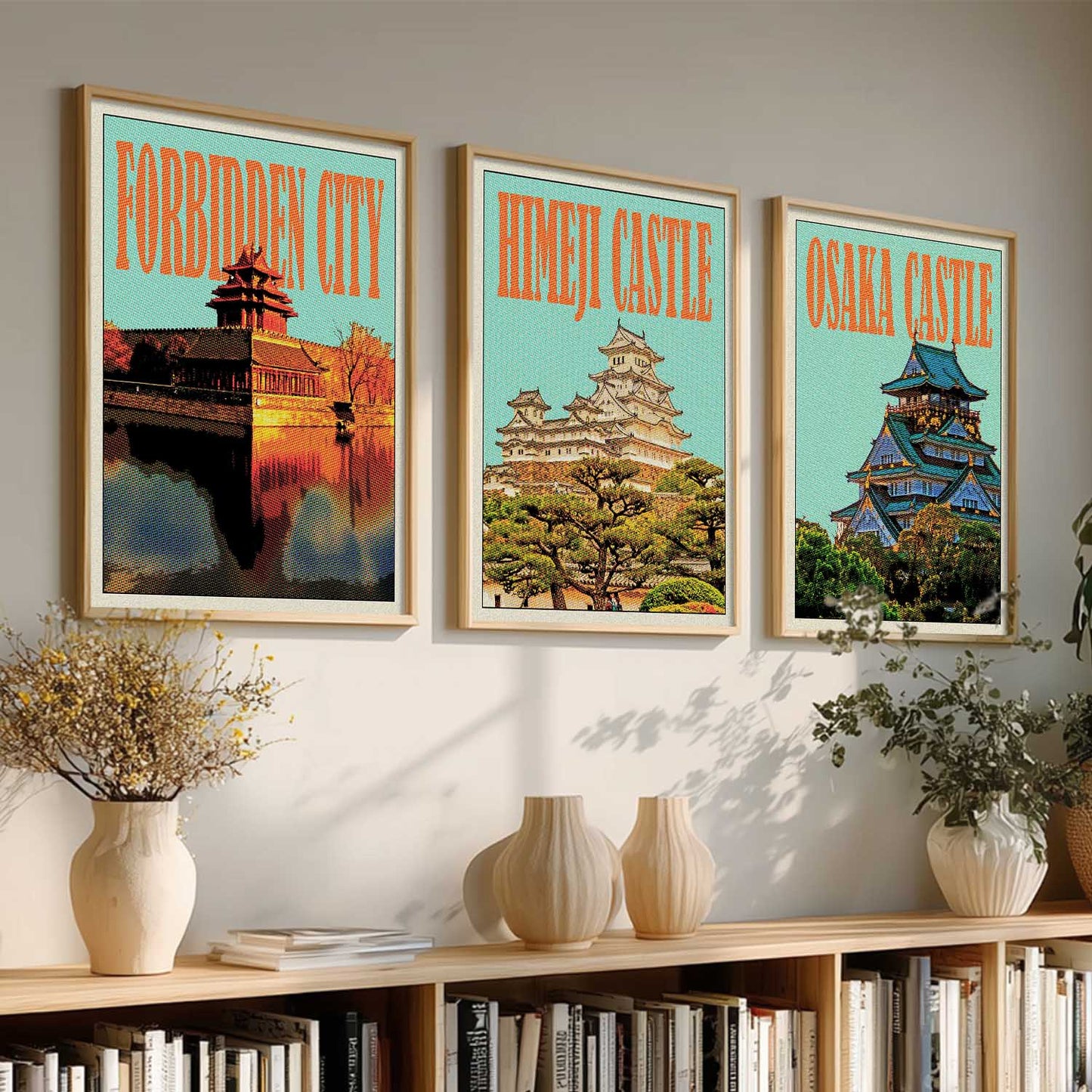 Japanese City View Wall Art Paintings for Living Room Bedroom