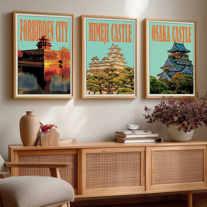 Japanese City View Wall Art Paintings for Living Room Bedroom