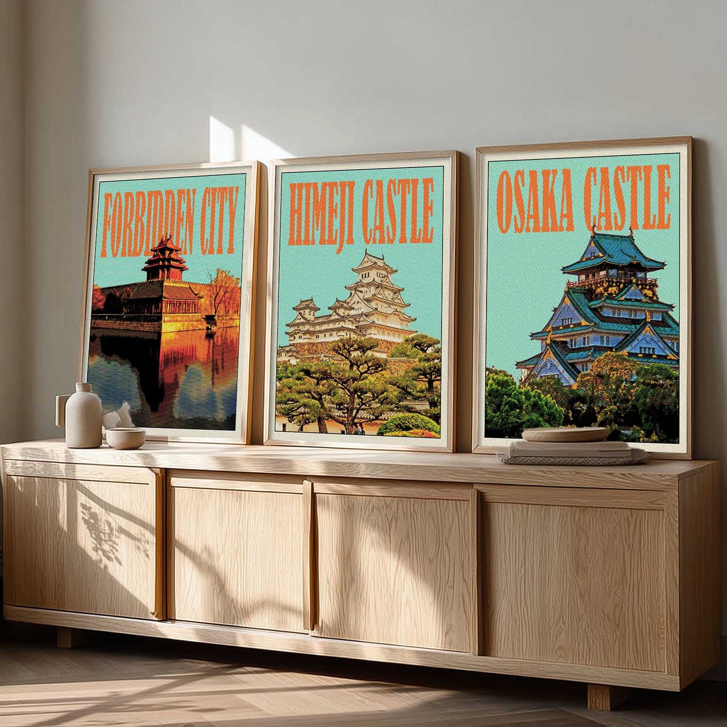 Japanese City View Wall Art Paintings for Living Room Bedroom
