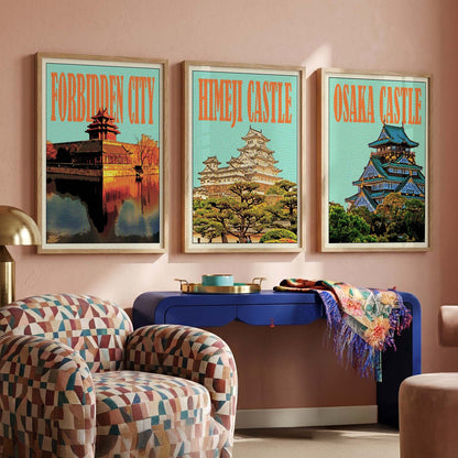 Japanese City View Wall Art Paintings for Living Room Bedroom