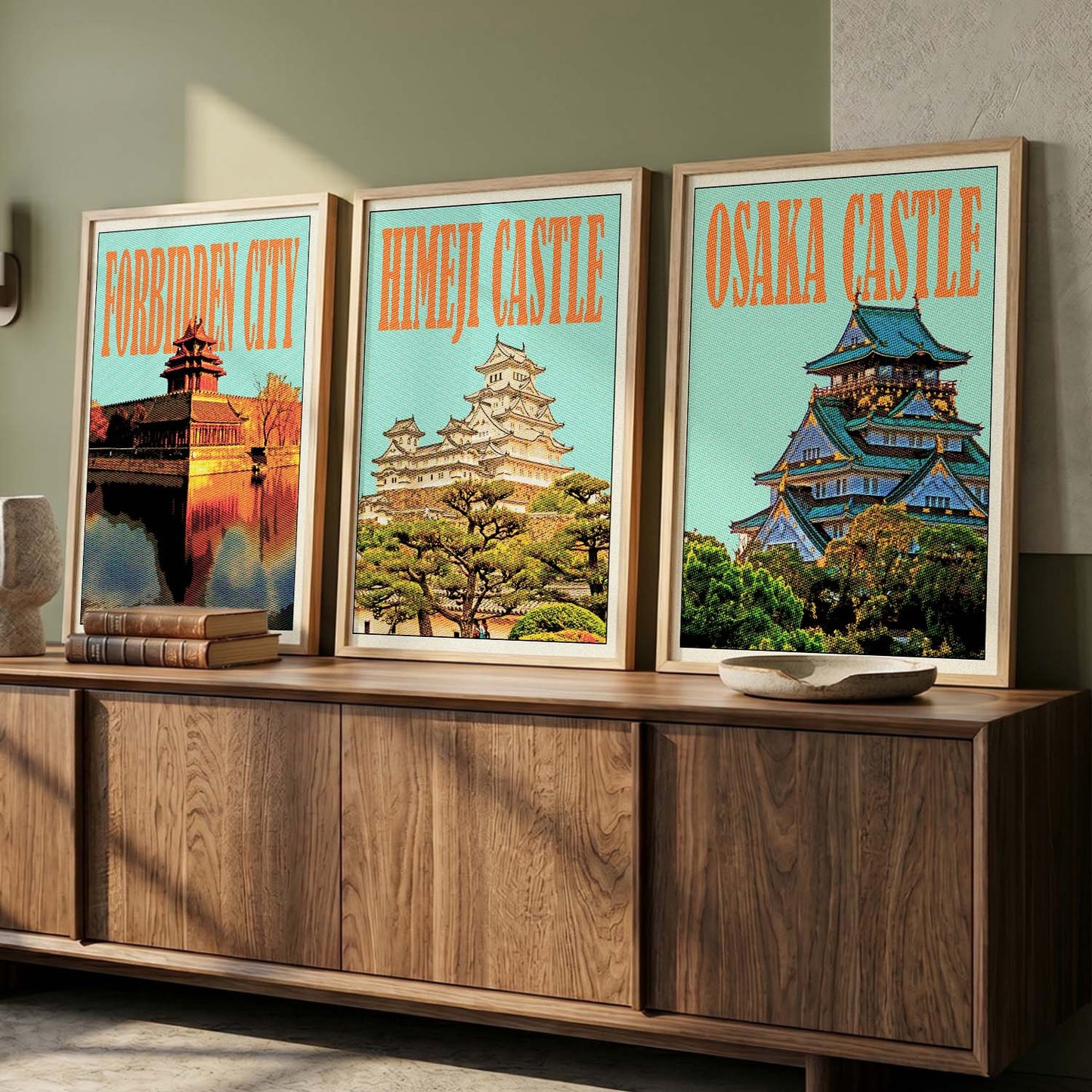 Japanese City View Wall Art Paintings for Living Room Bedroom