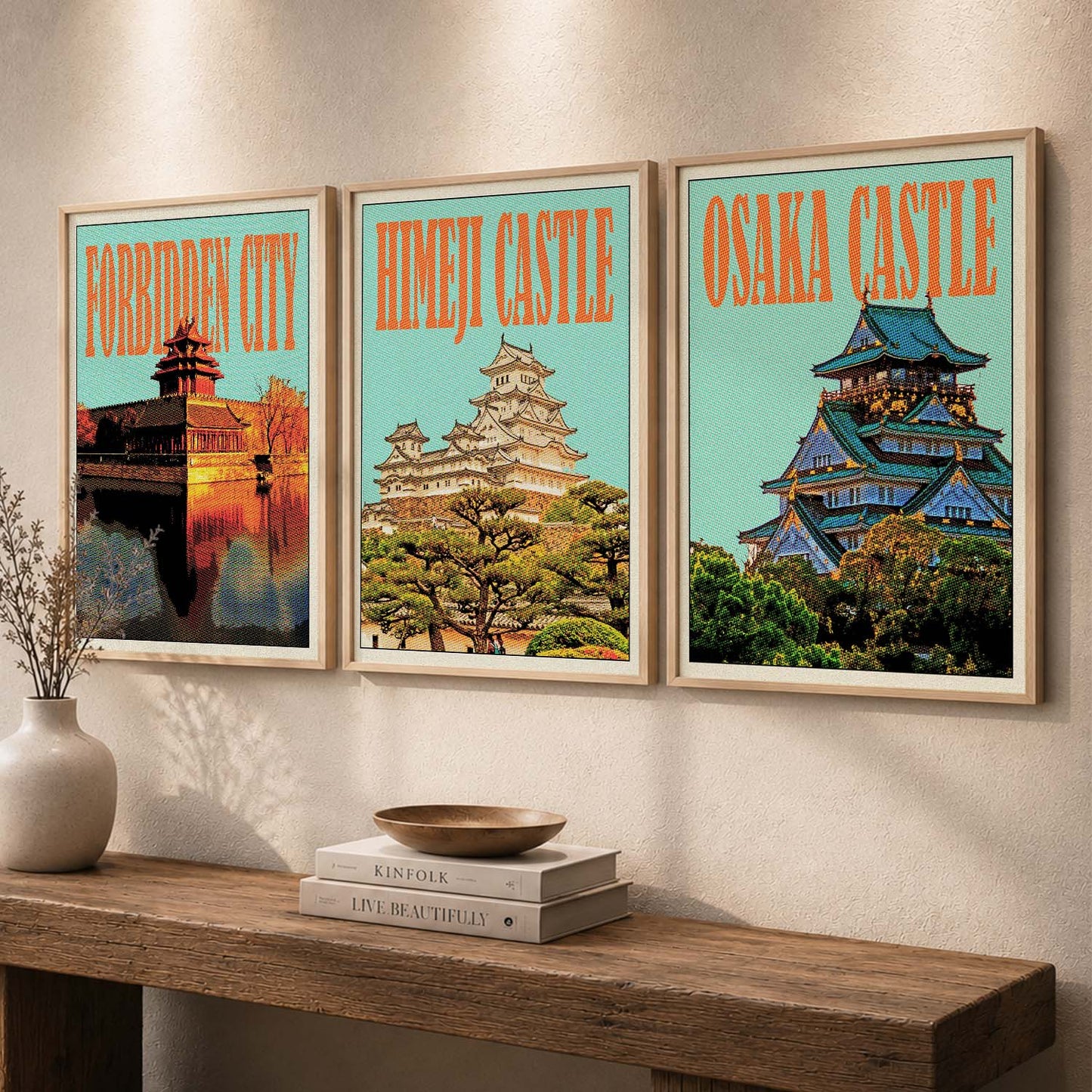 Japanese City View Wall Art Paintings for Living Room Bedroom