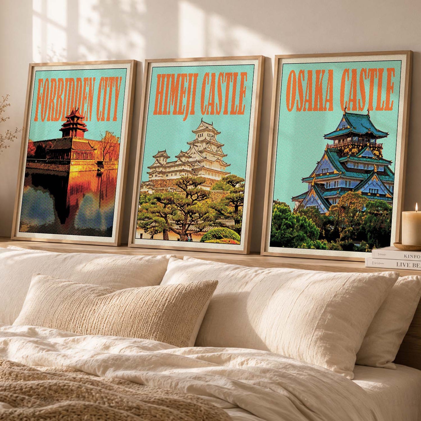 Japanese City View Wall Art Paintings for Living Room Bedroom