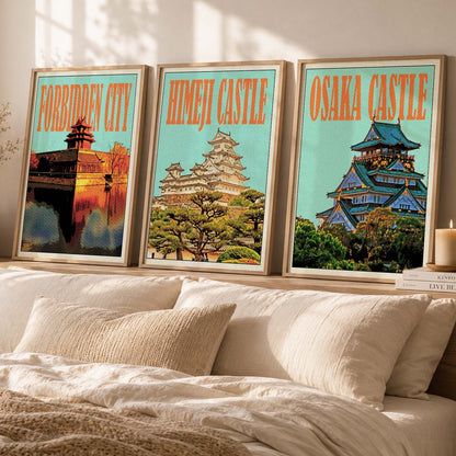 Japanese City View Wall Art Paintings for Living Room Bedroom