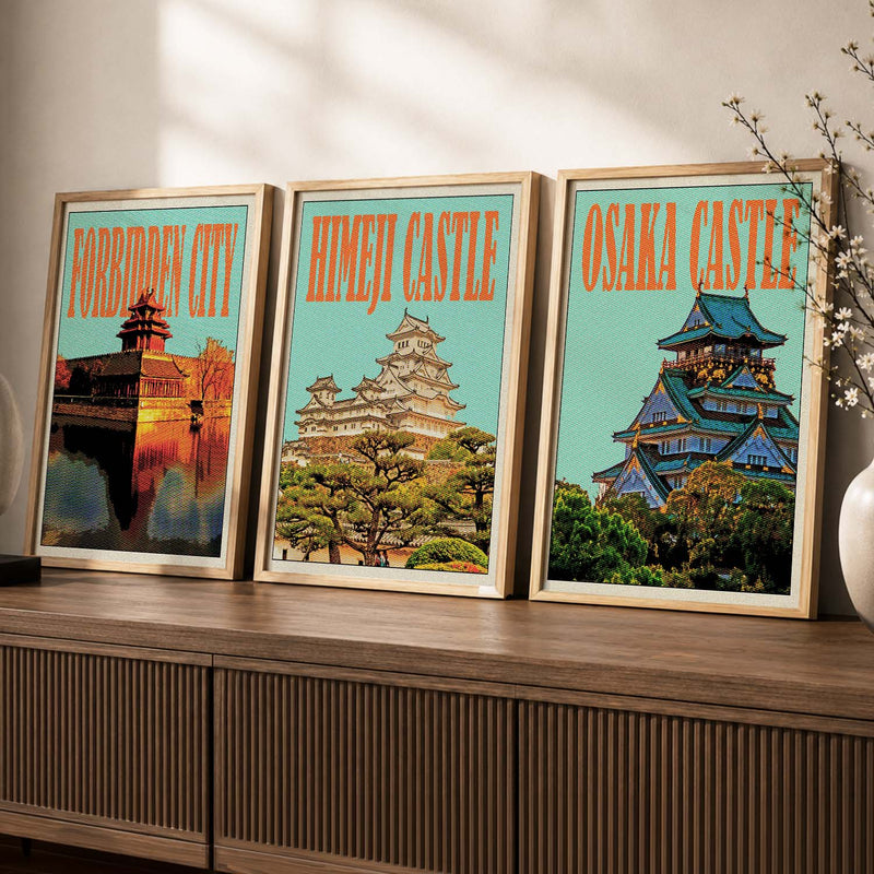 Japanese City View Wall Art Paintings for Living Room Bedroom