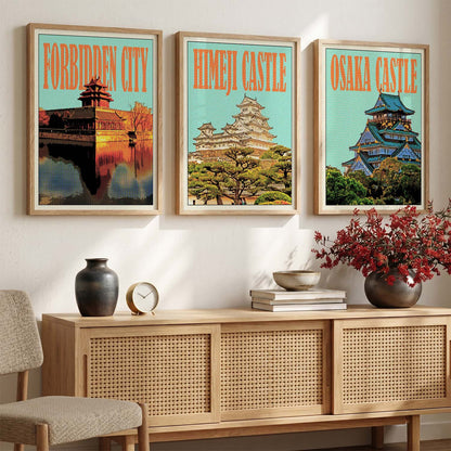 Japanese City View Wall Art Paintings for Living Room Bedroom
