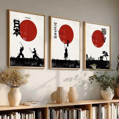 Japanese Samurai  Wall Art Paintings for Living Room Bedroom