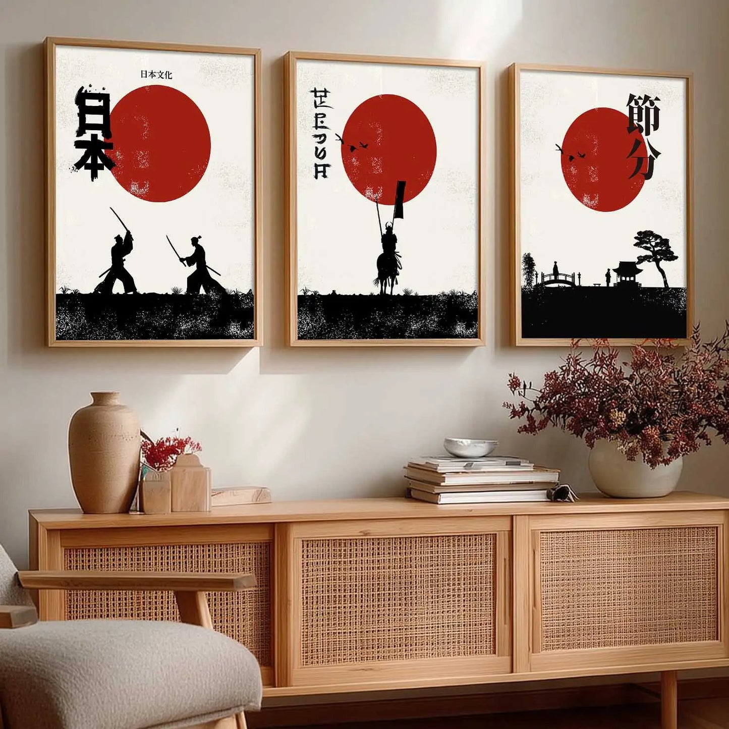 Japanese Samurai  Wall Art Paintings for Living Room Bedroom