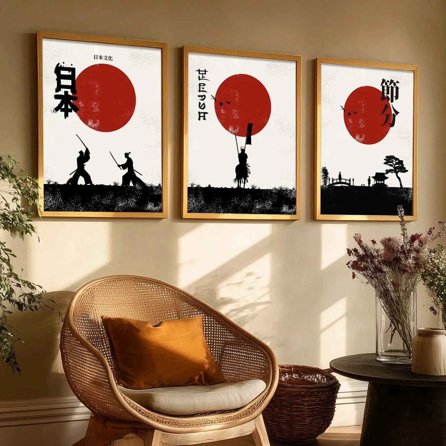 Japanese Samurai  Wall Art Paintings for Living Room Bedroom