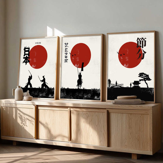 Japanese Samurai  Wall Art Paintings for Living Room Bedroom