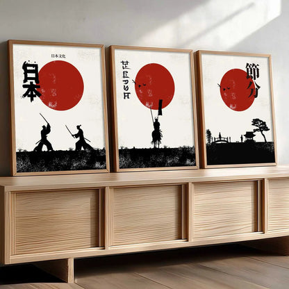 Japanese Samurai  Wall Art Paintings for Living Room Bedroom