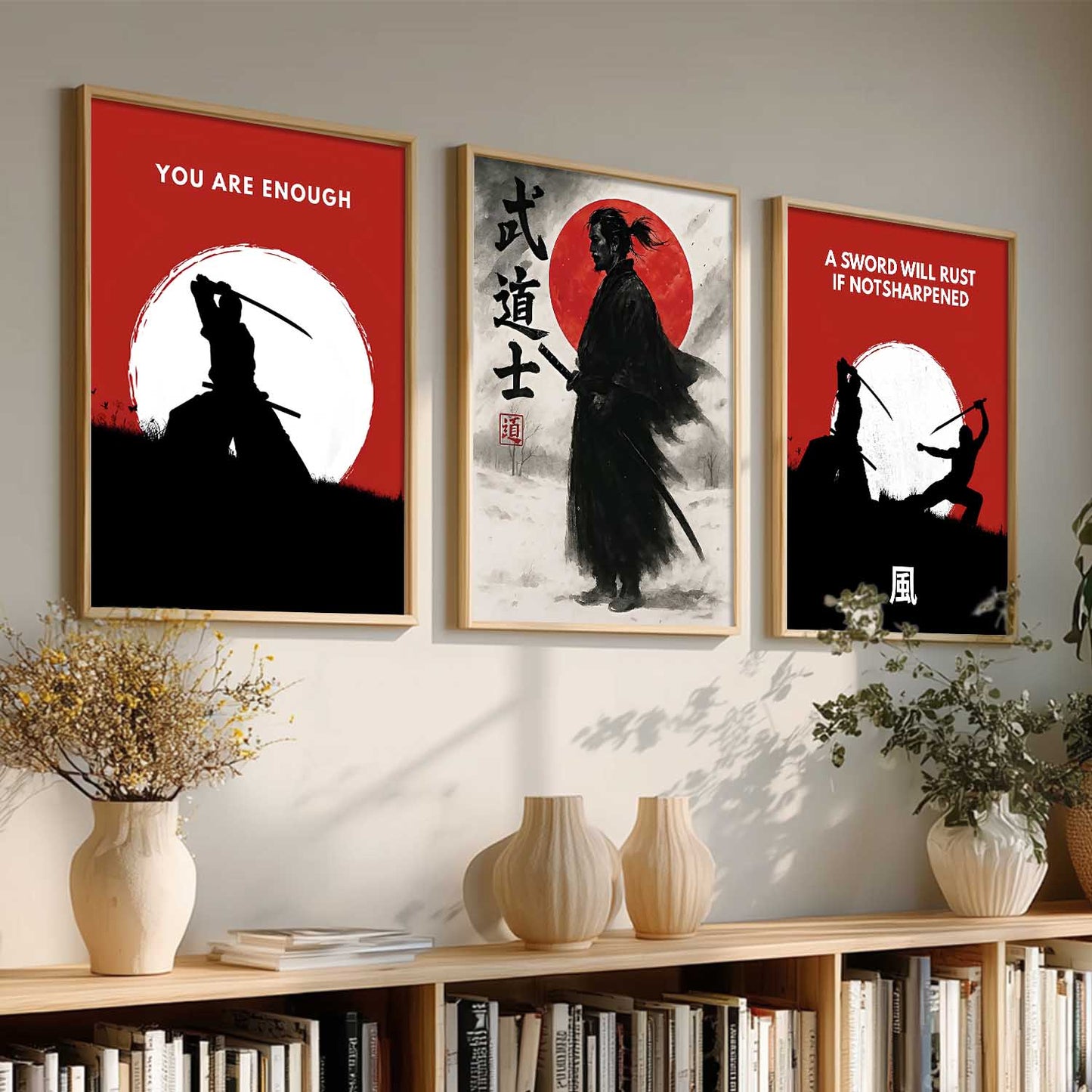 Japanese Samurai  Wall Art Paintings for Living Room Bedroom